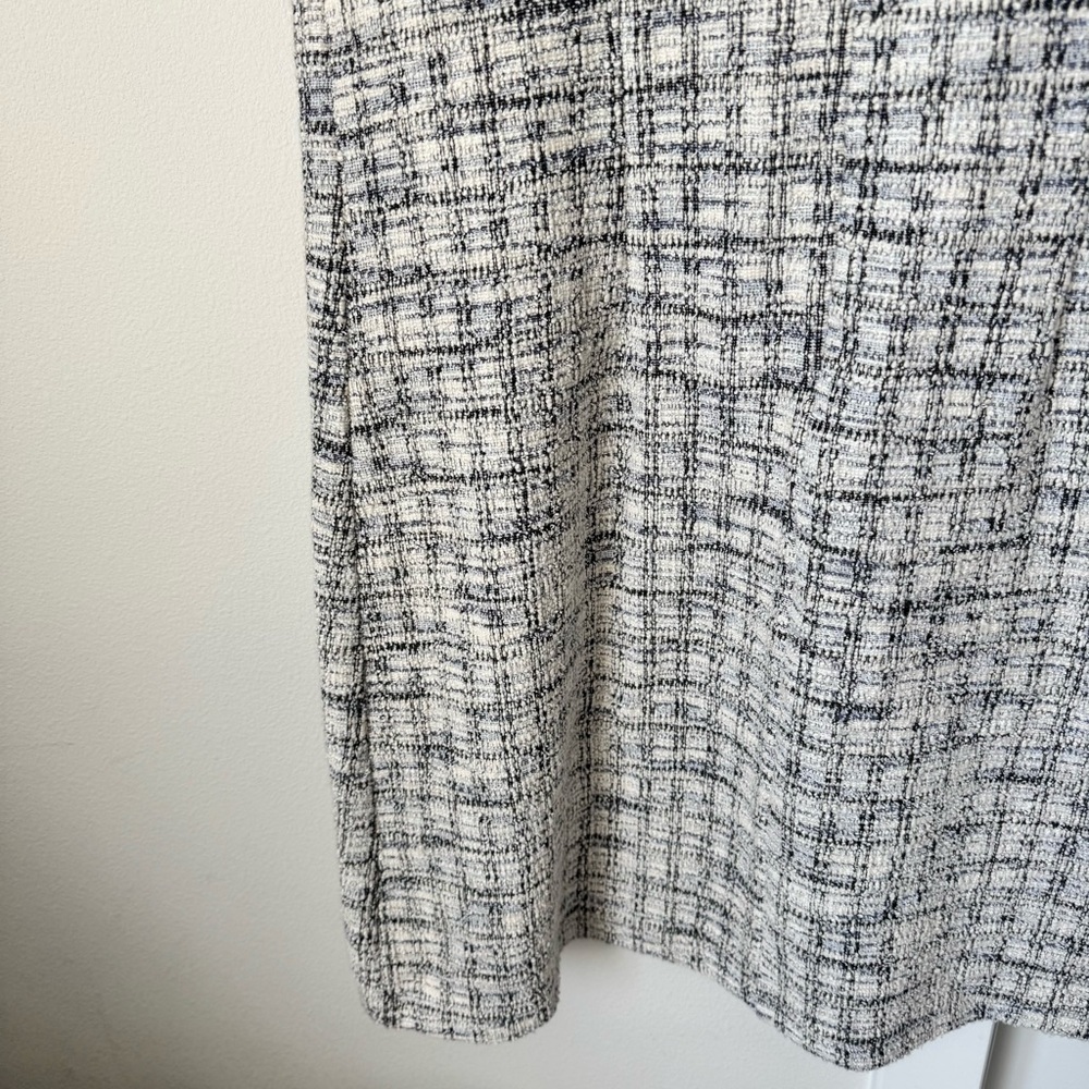 Loft Fringe Tweed Shift Dress Size 4 Short Sleeved Ballet Neck Business Casual - Picture 7 of 16